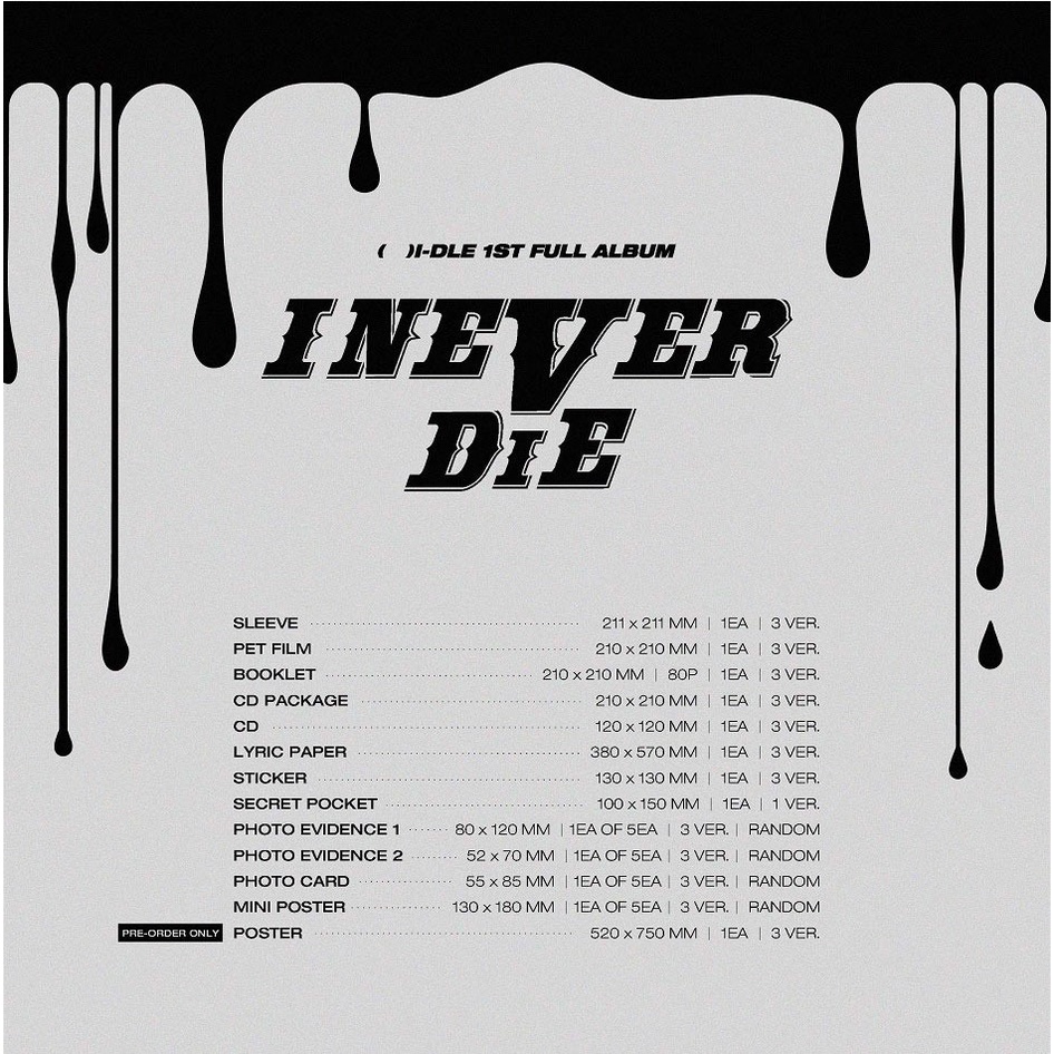 [Mã LIFEXANH03 giảm 10% đơn 500K] Album (G)I-DLE - I NEVER DIE + Quà 1 ảnh khổ A5 hình bias (ghi chú khi đặt hàng)