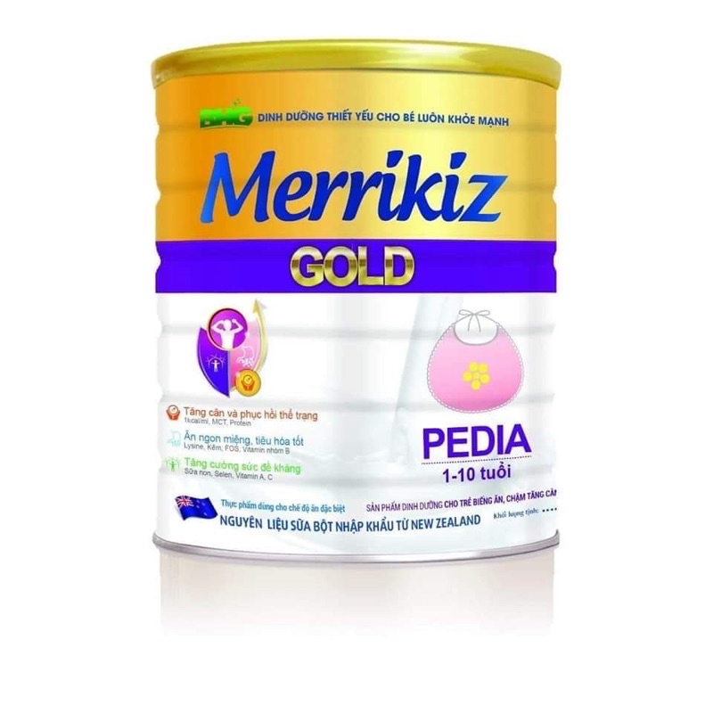 Sữa bột Merikiz Gold Pedia 400g-900g cho trẻ em 1-10 tuổi