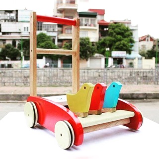 Xe tập đi 3 con chim bằng gỗ