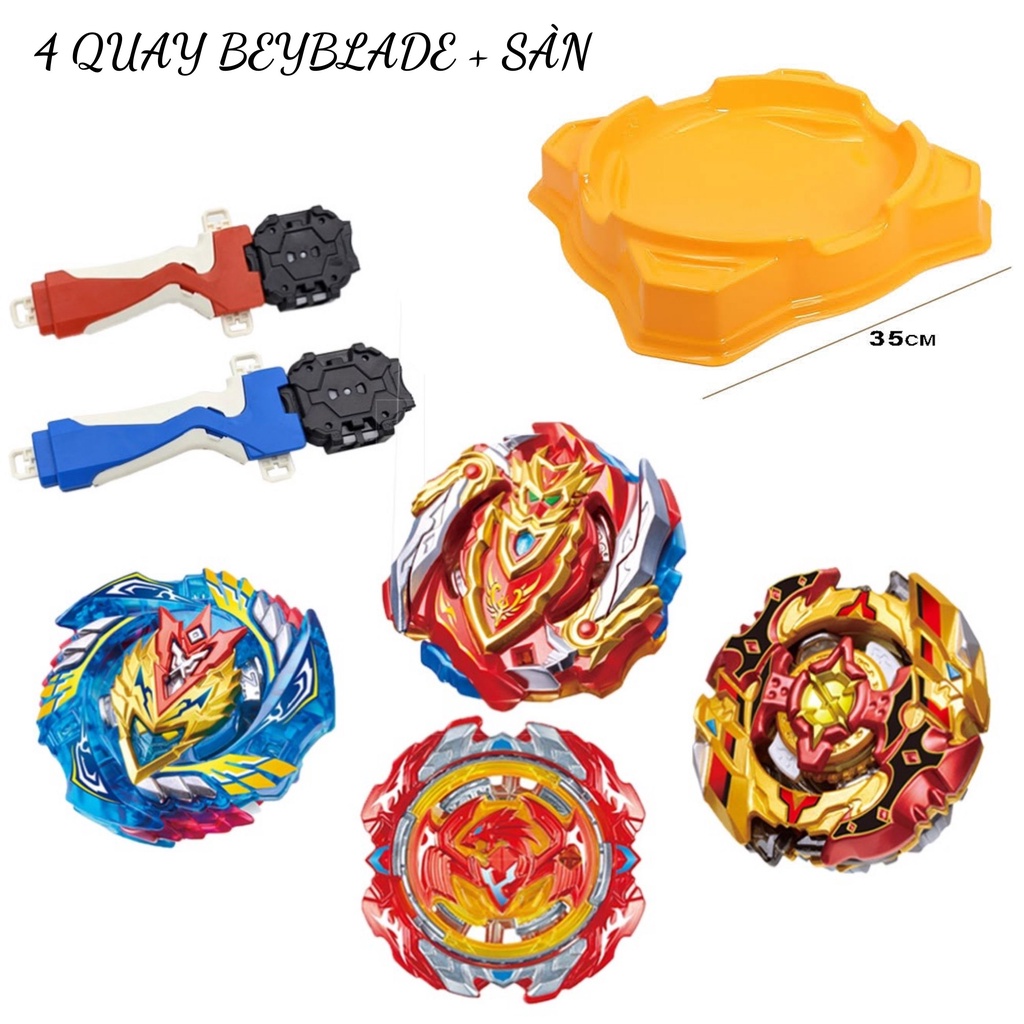 Con quay GYRO WARRIOR, 4 con quay, 2 tay phóng + 1 sàn đấu