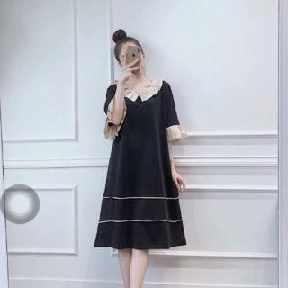 Váy Bầu Xuông Cổ Xếp Ly