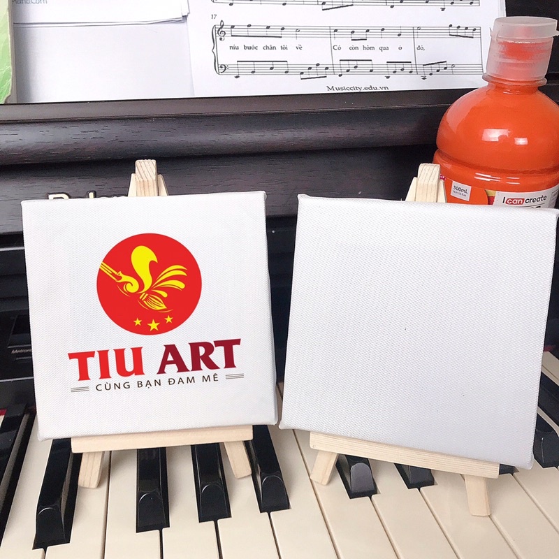 Canvas Mini TiuArt 10x10cm kèm giá đỡ