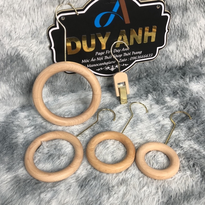 Vòng treo khăn, Kẹp phụ kiện gỗ, decor chụp ảnh quần áo, Vòng Gỗ