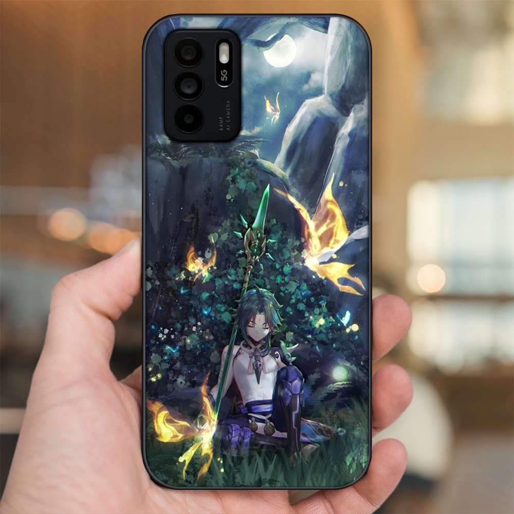 Ốp lưng Oppo Reno 6Z 5G viền đen in hình Xiao Genshin Impact