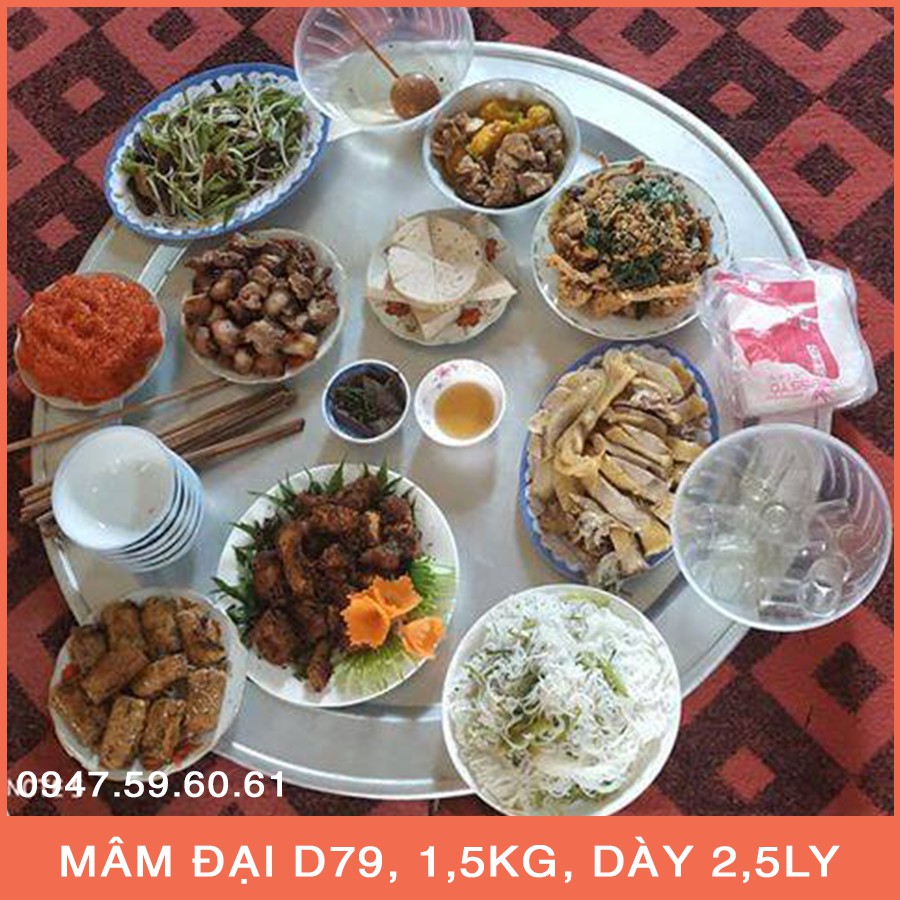 Mâm nhôm cỡ đại loại to tròn D79cm, nặng 1,5kg, dày 2,5ly, đồ dùng phòng bếp để ăn cơm, cỗ, tiệc, lẩu của Shop Trần Gia | BigBuy360 - bigbuy360.vn