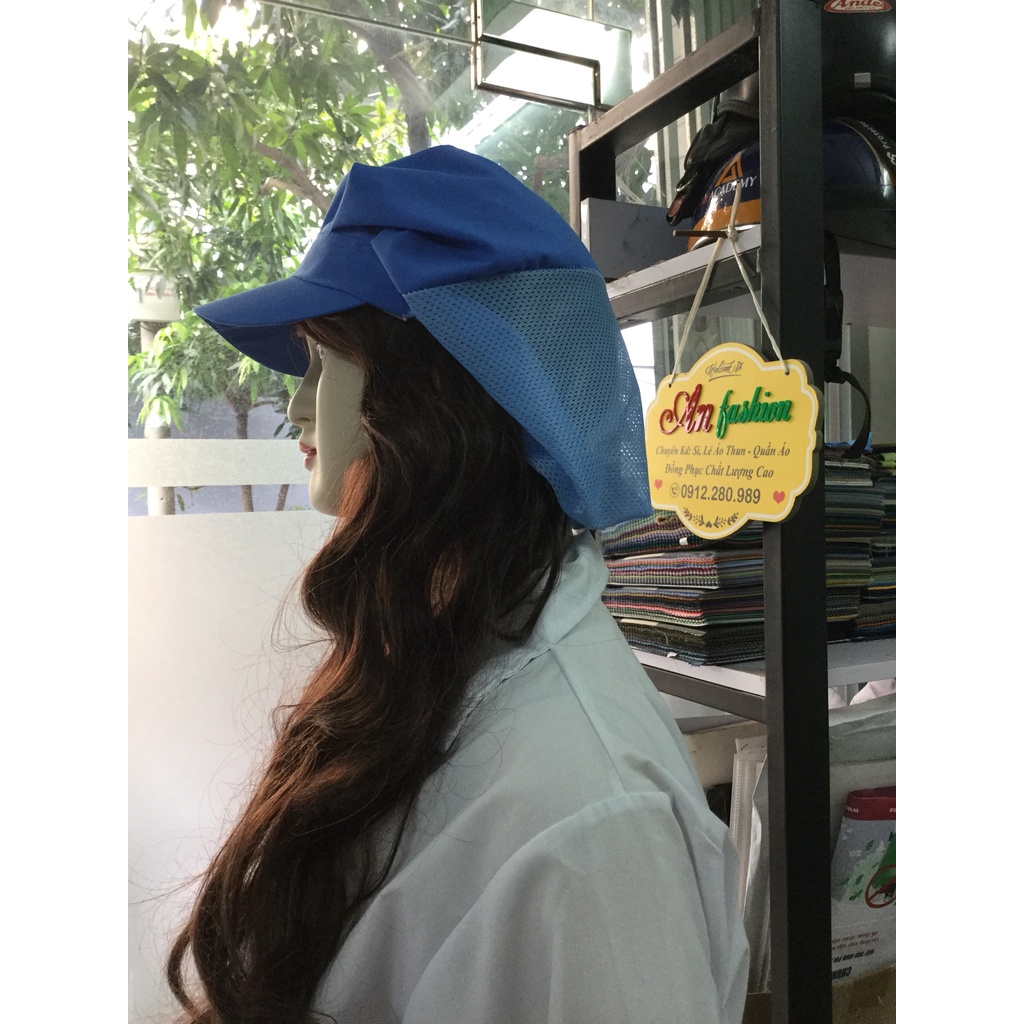 COMBO 3 NÓN KẾT XẾP LY VẢI SILK CÓ BÚI TÓC DÙNG TRONG NGÀNH THỦY SẢN, THỰC PHẨM