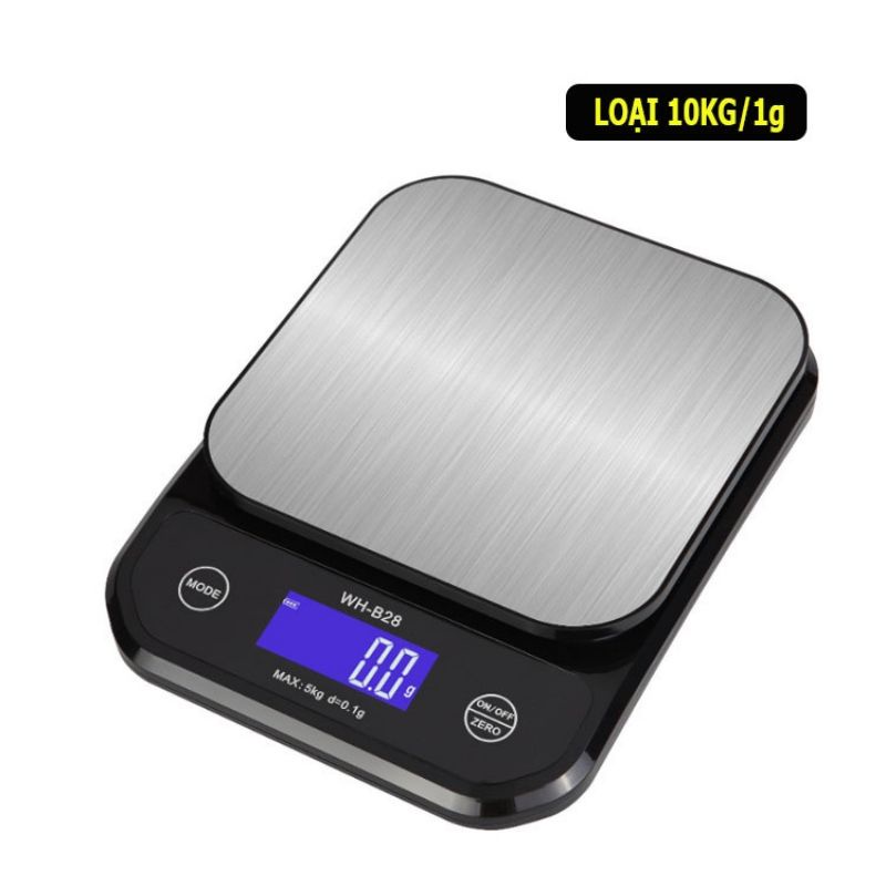 Cân điện tử nhà bếp chống nước wh b28 chính hãng 5kg0.1 và 10kg1g giá rẻ.sạc pin và xài pin 3 pin AAA.