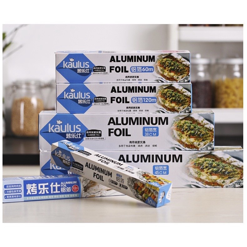 Cuộn Giấy Bạc Nướng Thực Phẩm ALUMINUM FOIL 30cmx10m dùng cho nồi chiên không dầu nướng thịt, nướng cá