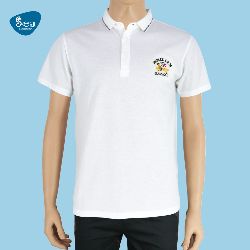 Áo Thun Polo Nam Sea Collection Thêu Ngựa 8727 Trắng Cổ Viền