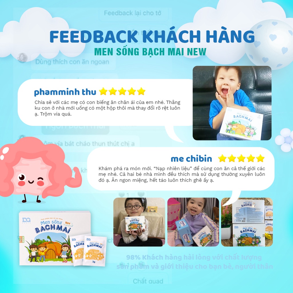 Men sống bạch mai new men vi sinh hỗ trợ bé táo bón tăng cường hệ tiêu hóa
