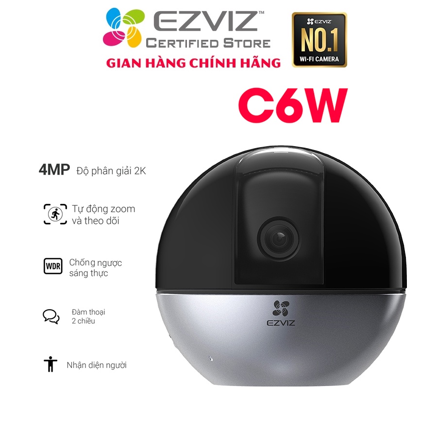 Camera IP Wifi 4MP EZVIZ C6W quay quét 360 độ, phát hiện người, đàm thoại 2 chiều