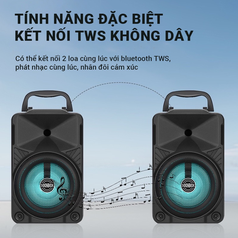 Loa Karaoke Bluetooth Cát Thái - S4, kết nối hai loa TWS, âm thanh Hifi mạnh mẽ, kèm giá đỡ điện thoại tiện lợi - S4