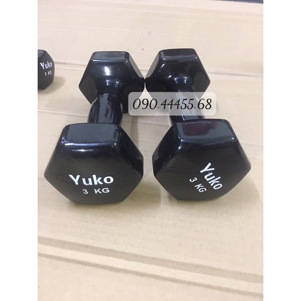 Tạ sắt bọc cao su cao cấp Yuko nhập khẩu phù hợp cho nam và nữ size từ 1-10kg