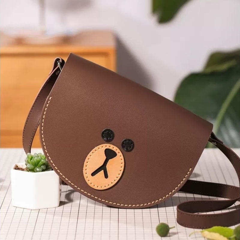DIY Bag Set / Hand Woven Sling Bag - Women's Homemade Shoulder Bags - Cute Gift Bear Bag