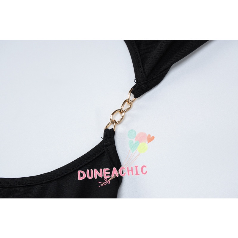 DUNEA Đầm hở lưng xẻ tà thời trang quyến rũ dành cho nữ