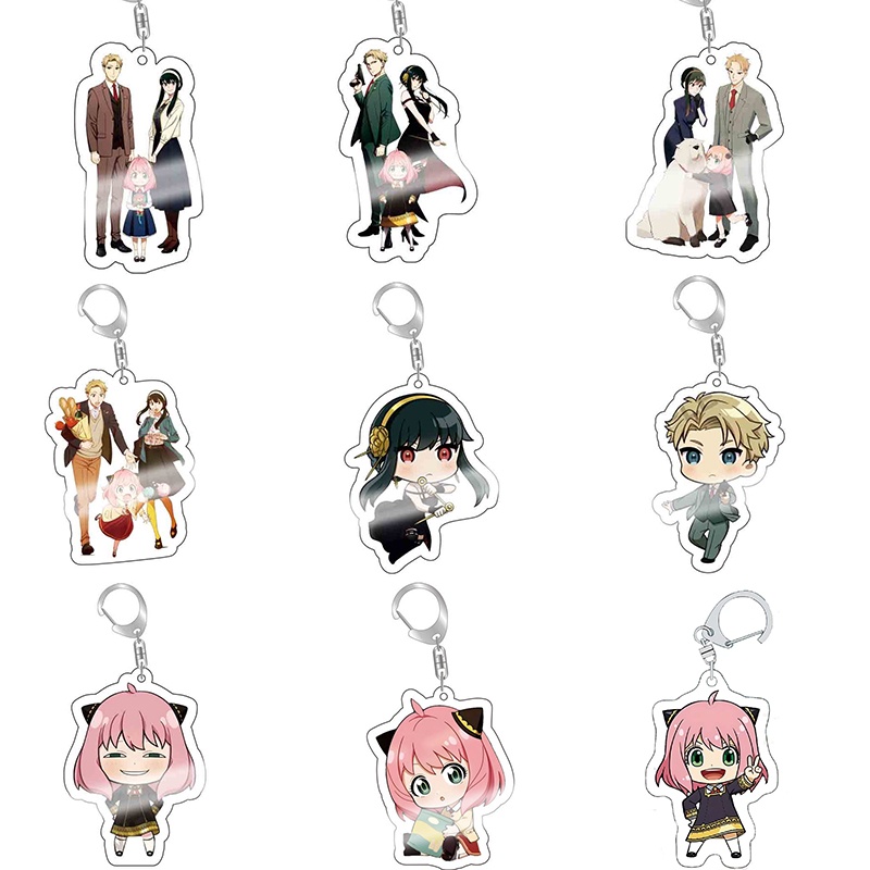 Móc Khóa Nhựa Acrylic Họa Tiết Hoạt Hình SPY×FAMILY Loid Forger Anya Forger Yor Forger