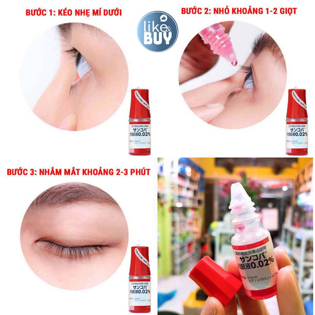 Nước nhỏ mắt cận Sancoba của Nhật Bản hỗ trợ tăng cường thị lực 5ml - hàng ngoại LikeandBuy