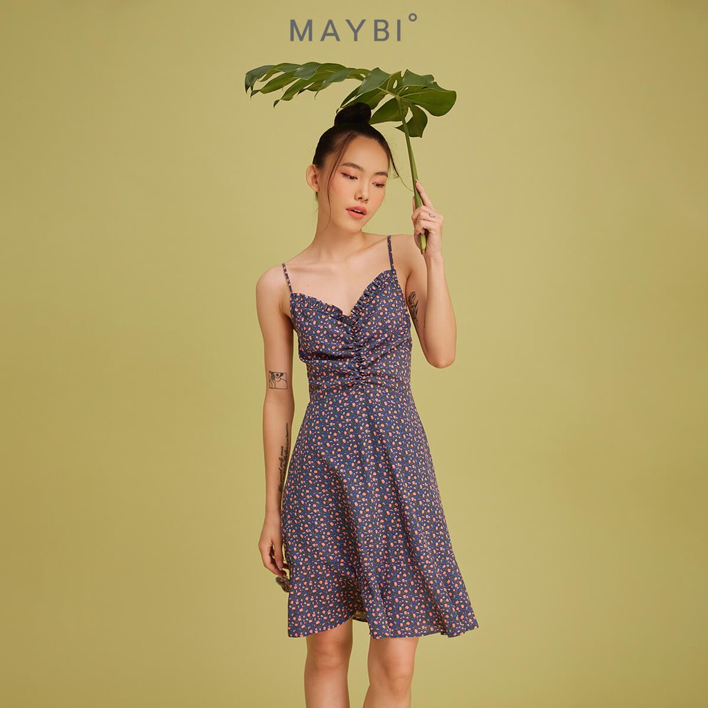 [Mã WABRLOW5 giảm 15% đơn 300K] MAYBI - Đầm 2 dây nhún ngực Peacho Dress