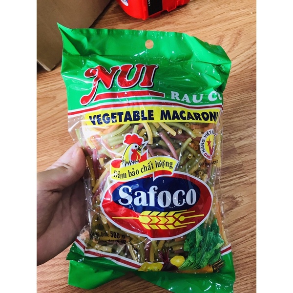 Nui rau củ Safoco ống nhỏ 500g