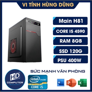 Máy tính văn phòng cấu hình core i5 4590 / main h81 /ram 8g / ssd 120g, pc văn phòng giá rẻ