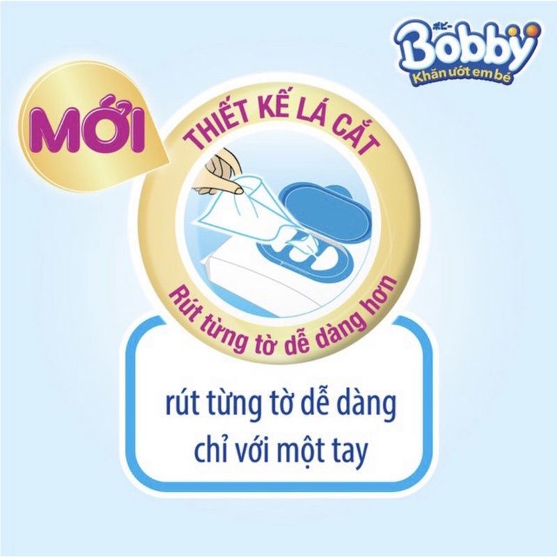 Combo 10 gói Khăn ướt Bobby NANO Bạc Kháng Khuẩn 100 tờ