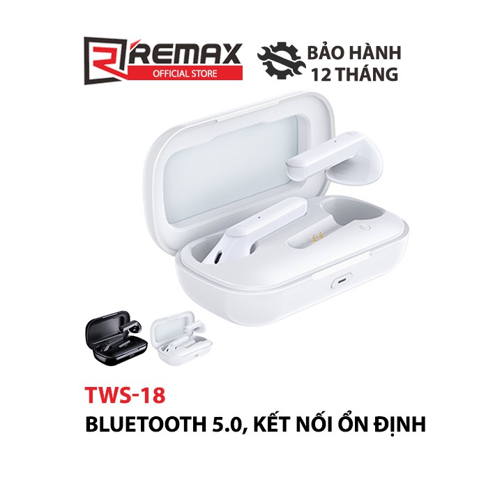 Tai Nghe Remax TWS-18 Bluetooth True Wireless Stereo Earbud - Bảo Hành 12 tháng - Hàng Chính Hãng