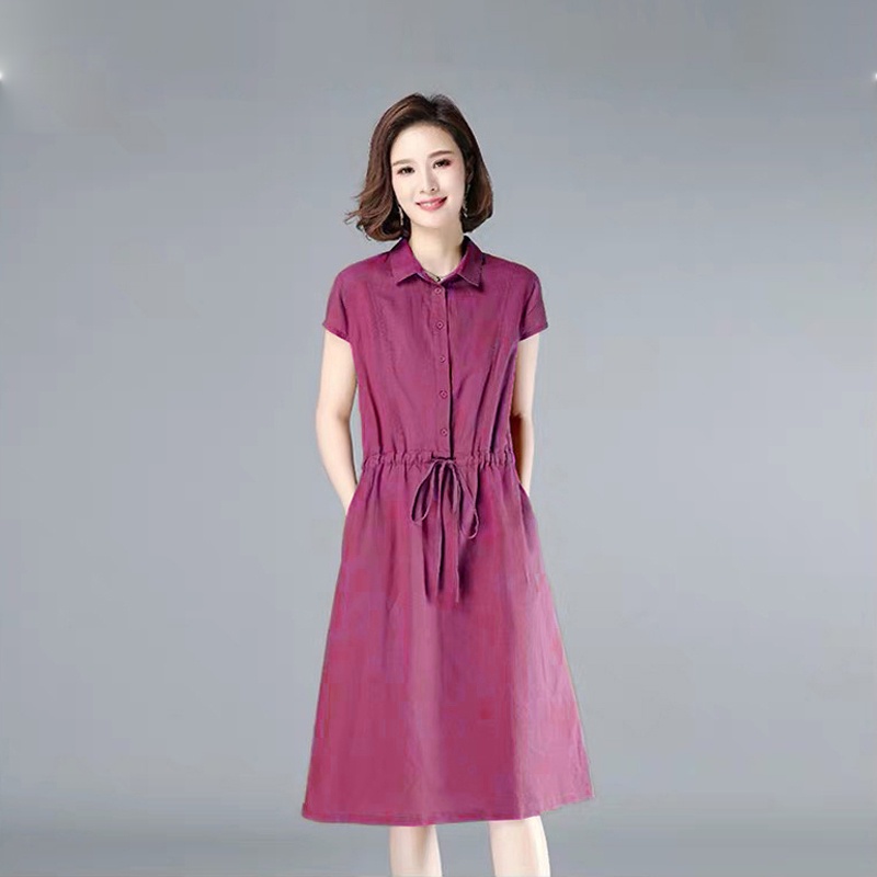Váy trung niên sang trọng bigsize cho mẹ cao cấp dự tiệc thiết kế dáng suông đẹp B17 - WB WOMAN &amp; BEAUTY