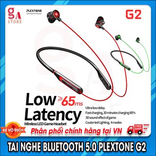 Tai nghe bluetooth gaming Plextone G2,độ trễ 65ms cực thấp,bluetooth 5.0,có đèn led siêu đẹp