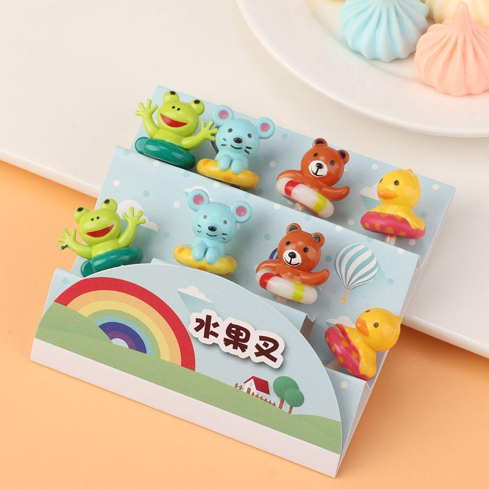 Bộ 8 Nĩa Ăn Trái Cây Tráng Miệng Bằng Nhựa Có Thể Tái Sử Dụng