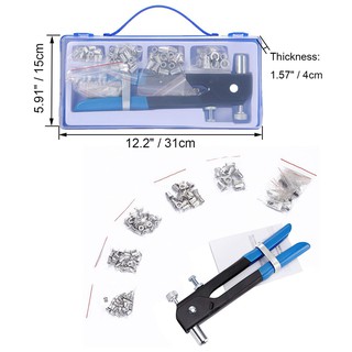 126pcs Kit Set Blind Rivet Nut Hand Riveter Tool Wrench Threaded Insert Rivnut N
