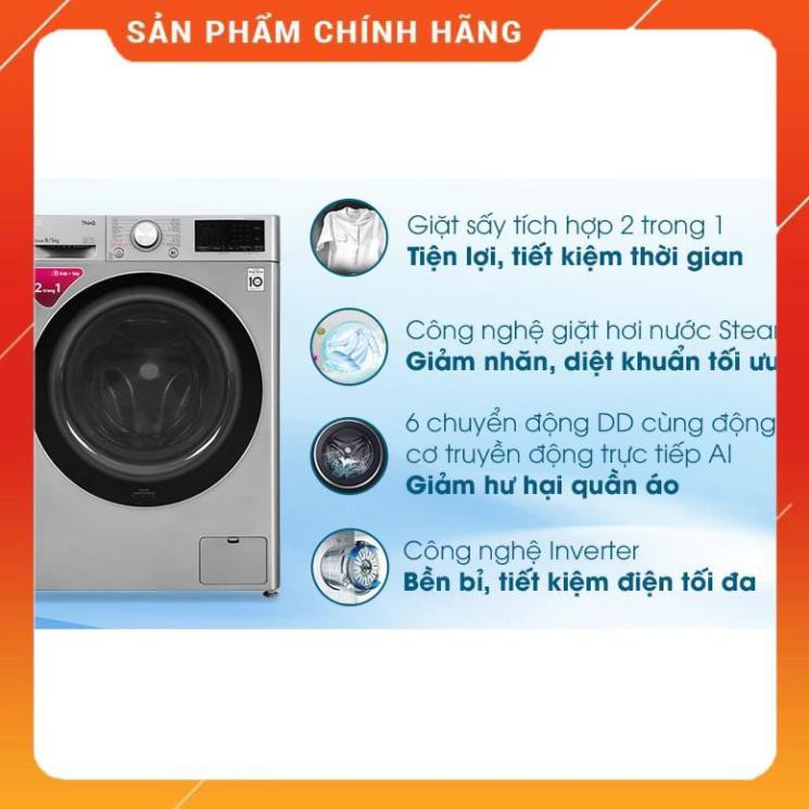 Máy giặt sấy LG Inverter 9 kg FV1409G4V mới 2020 [ Miễn phí giao tại nội thành Hà Nội ]