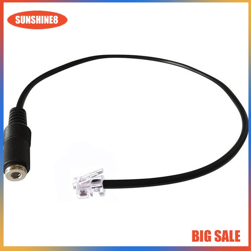 【SUN】Practical Headset Buddy 3.5mm Smartphone Headset to RJ9 Phone Adapter Cable
