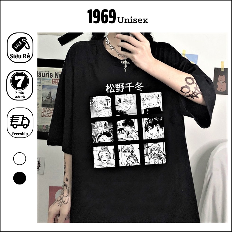 Áo Thun Nam Nữ Form Rộng Tay Lỡ 1969Unisex Áo Phông Nam Nữ 1969Unisex Form Rộng Tay Lỡ Cổ Tròn Japan Anime