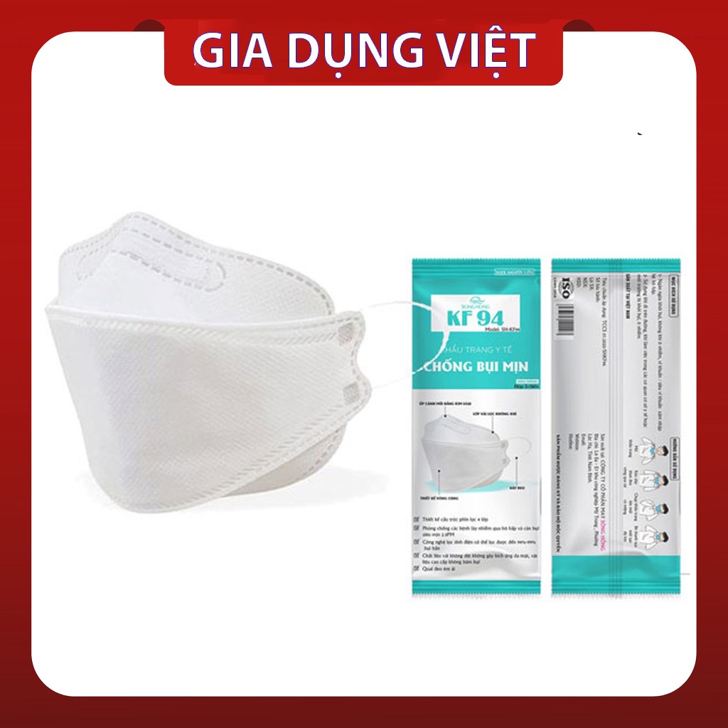 Khẩu trang kháng khuẩn KF94 Hàn Quốc chống bụi mịn,ngăn chặn tia cực tím