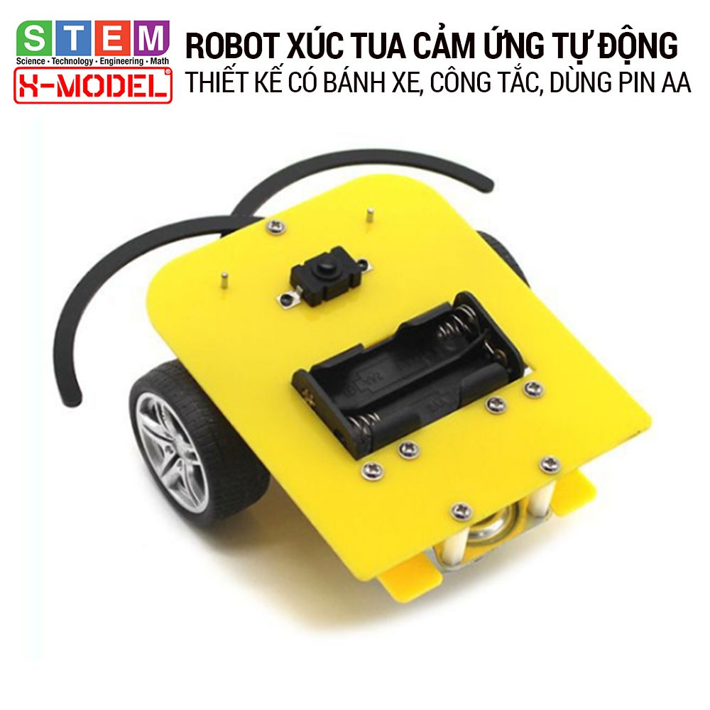 Đồ chơi thông minh, sáng tạo STEM Robot xúc tua( Màu vàng) cảm ứng tự động biến hình ô tô có công tắc XMODEL ST89 cho bé