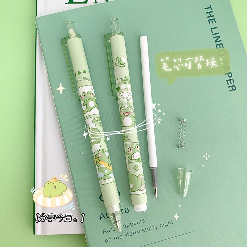 Bút Mực Gel Trà Xanh Ngòi 0.5mm Thiết Kế Mới Đáng Yêu