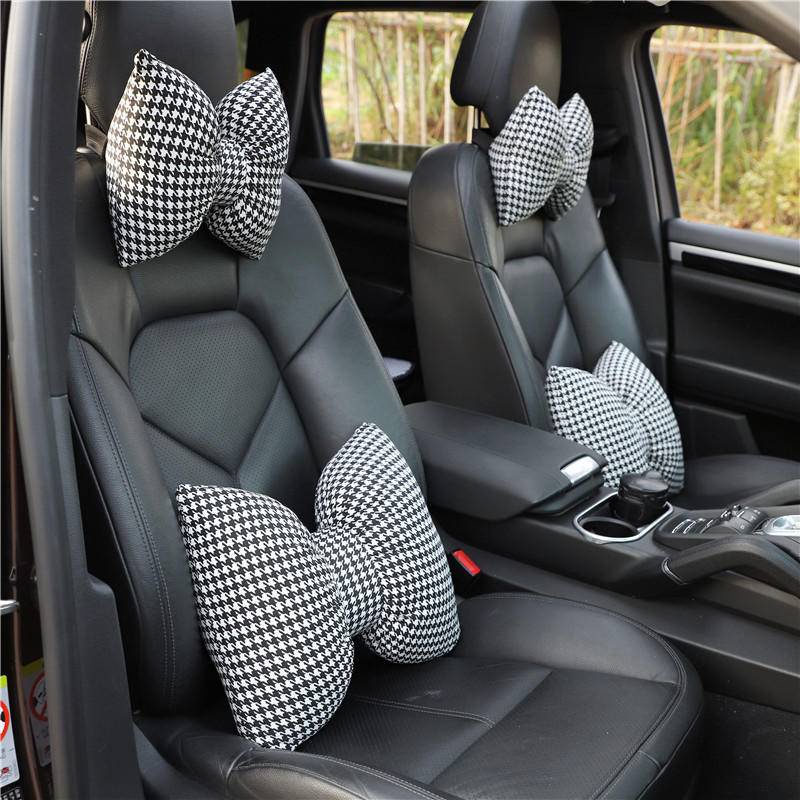 Gối Tựa Đầu Hoạ Tiết Kẻ Sọc Thời Trang Dùng Trên Xe Hơi