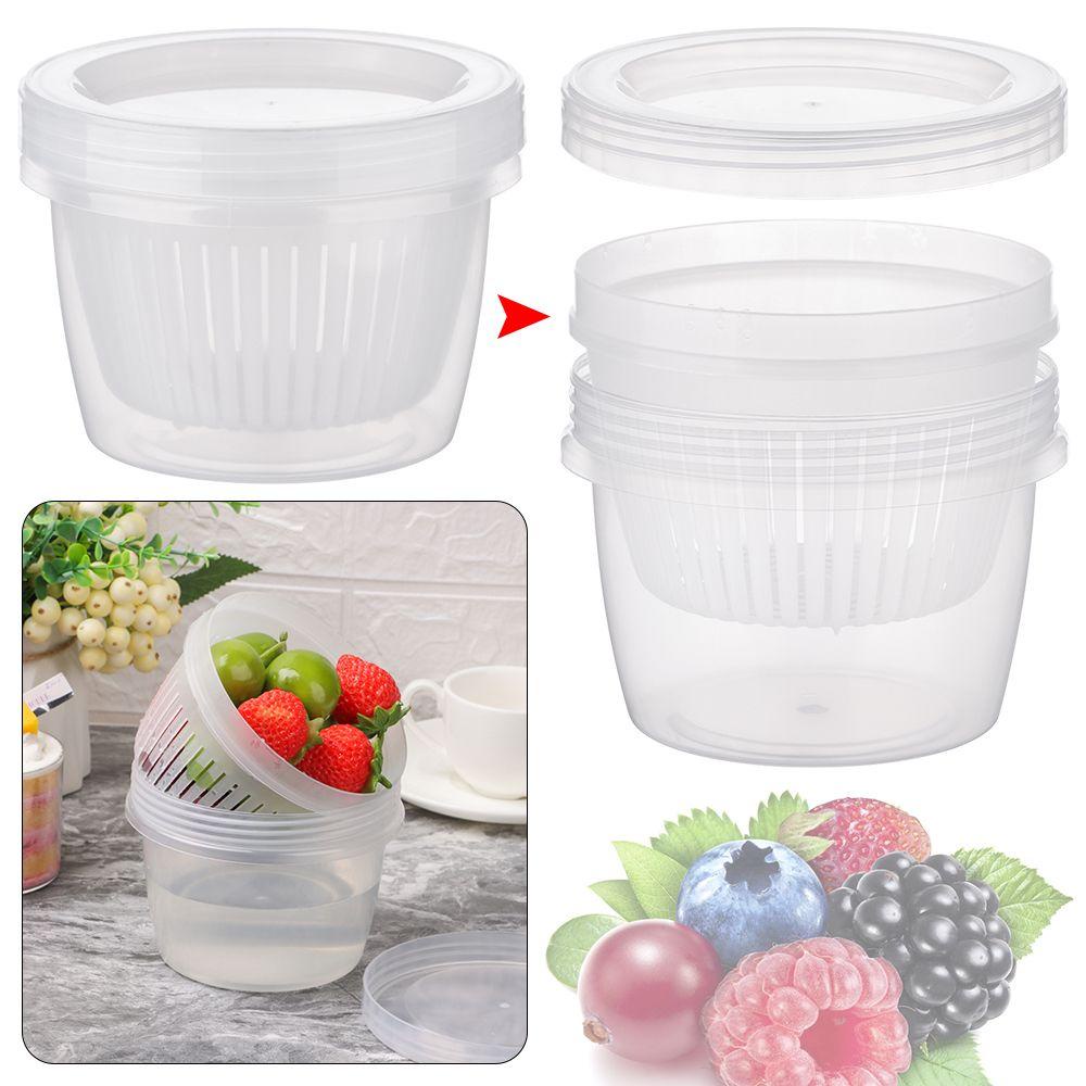 Hộp Đựng Hành Tỏi Gừng Hai Lớp Trong Suốt Thoát Nước Tiện Dụng Cho Nhà Bếp