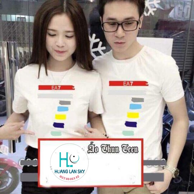 ÁO thun CẶP áo ĐÔI TEEN in chữ EA7 NAM NỮ(giá 2 áo)