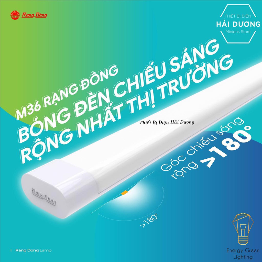 Bộ đèn bán nguyệt LED Rạng Đông 40W 1,2 m CHÍNH HÃNG M36( 3 chế độ ánh sáng TRẮNG- VÀNG NẮNG- VÀNG)