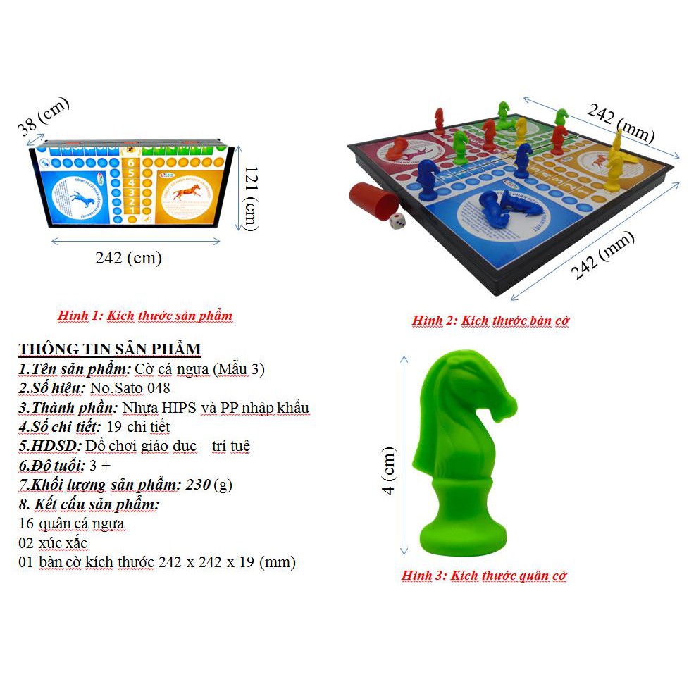 Đồ chơi CỜ CÁ NGỰA cao cấp cho bé (3 mẫu)