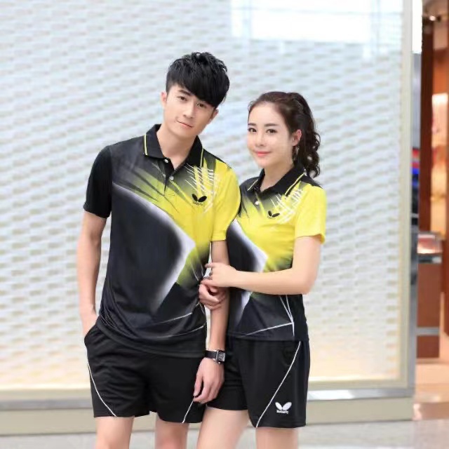 Áo Thun Bóng Bàn Tay Ngắn Cổ Bẻ Nhanh Khô Thời Trang Mới Cho Cặp Đôi Nam Nữ