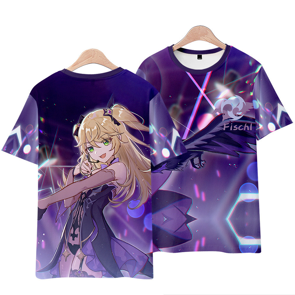 Áo Thun In Hoạ Tiết Genshin Impact Keqing Klee Diluc Cá Tính Cho Nam Và Nữ