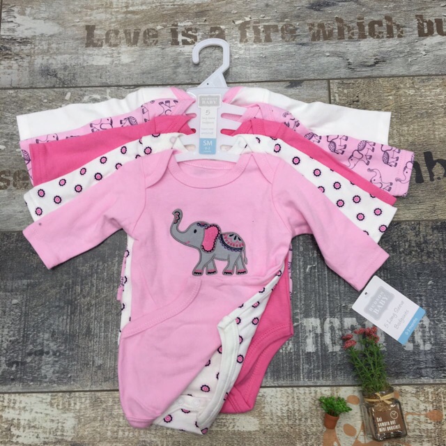 set Body cotton bé gái (0-3 tháng)