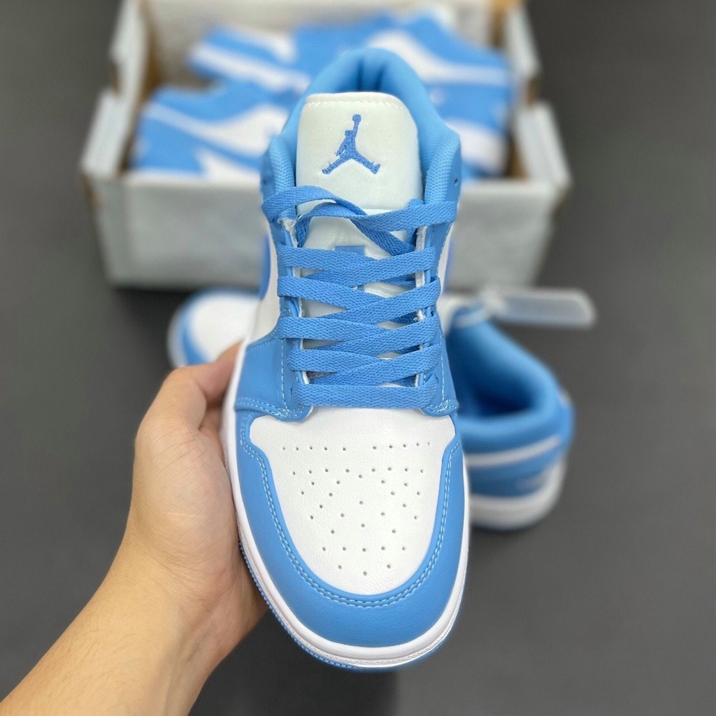 Giày giày thể thao Jordan xanh dương cổ thấp, Giày Sneaker Jordan 1 Low Xanh Dương cao cấp Full Box Bill