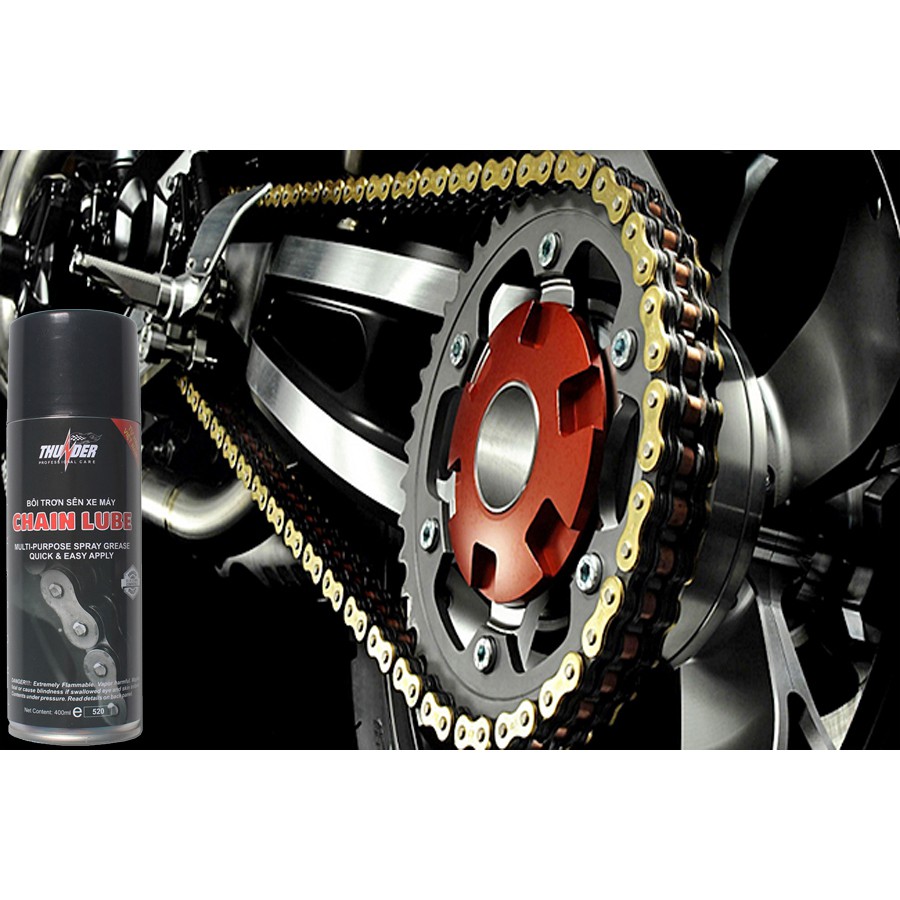 Combo bôi trơn sên Thunder Chain Lube 400ml và Cây cọ vệ sinh 3D