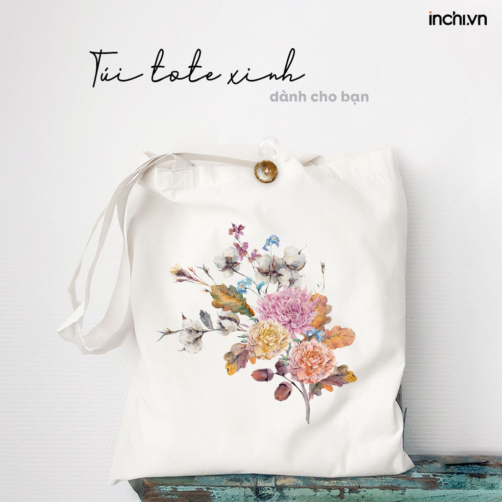 ( HOT NHẤT SHOPEE ) 12 MẪU TÚI TOTE VẢI CANVAS IN HOA TƯỢNG CHƯNG CHO THÁNG SINH BỘC LỘ TÍNH CÁCH PHONG CÁCH HÀN QUỐC...