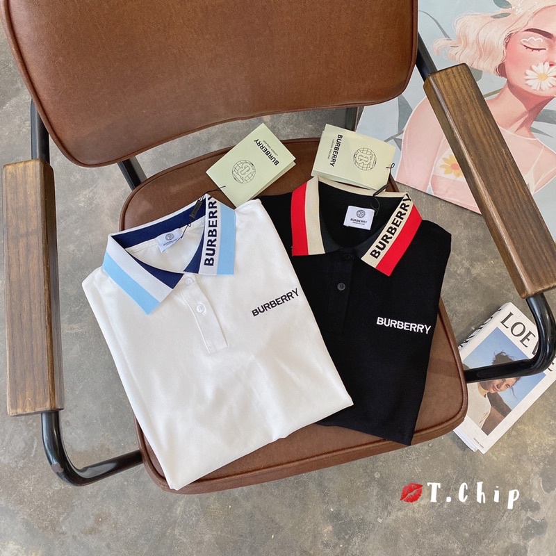 Áo polo cổ pha viền kẻ