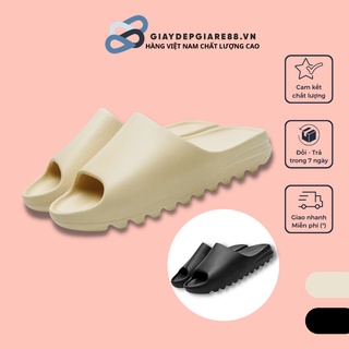 Dép bánh mì nam nữ màu trơn đế cao 4cm Giaydepgiare88 dép quai ngang ulzzang Đen Kem êm chân chống trơn trượt
