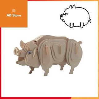 Đồ chơi lắp ghép gỗ 3D Con lợn
